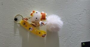 Hello Kitty Keychain with Yellow and White Accents